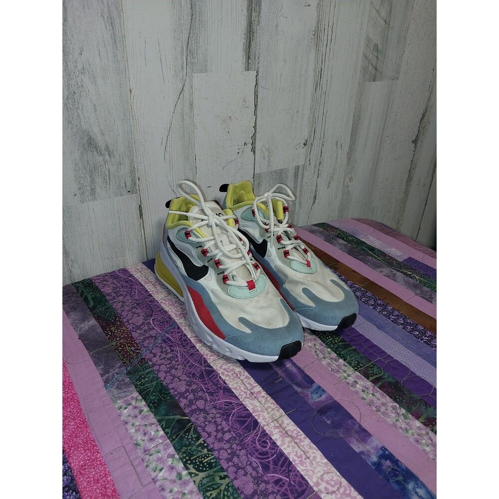 Nike Air Max 270 React Bauhaus Phantom Blue Yellow AT6174-002 Women's Size 7.5
